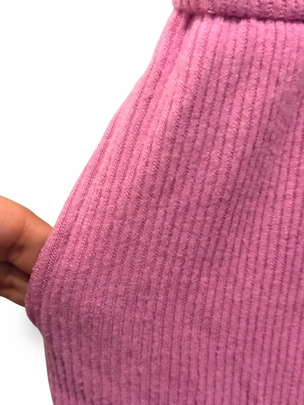 Pink Ribbed Wide Leg Jumpsuit Ruffle Neck Pockets Girls Sz 8 Medium
